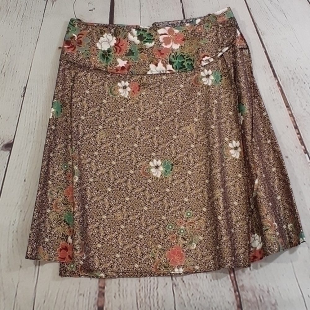 UEC Gold & Black wrap Asian print skirt one size fits